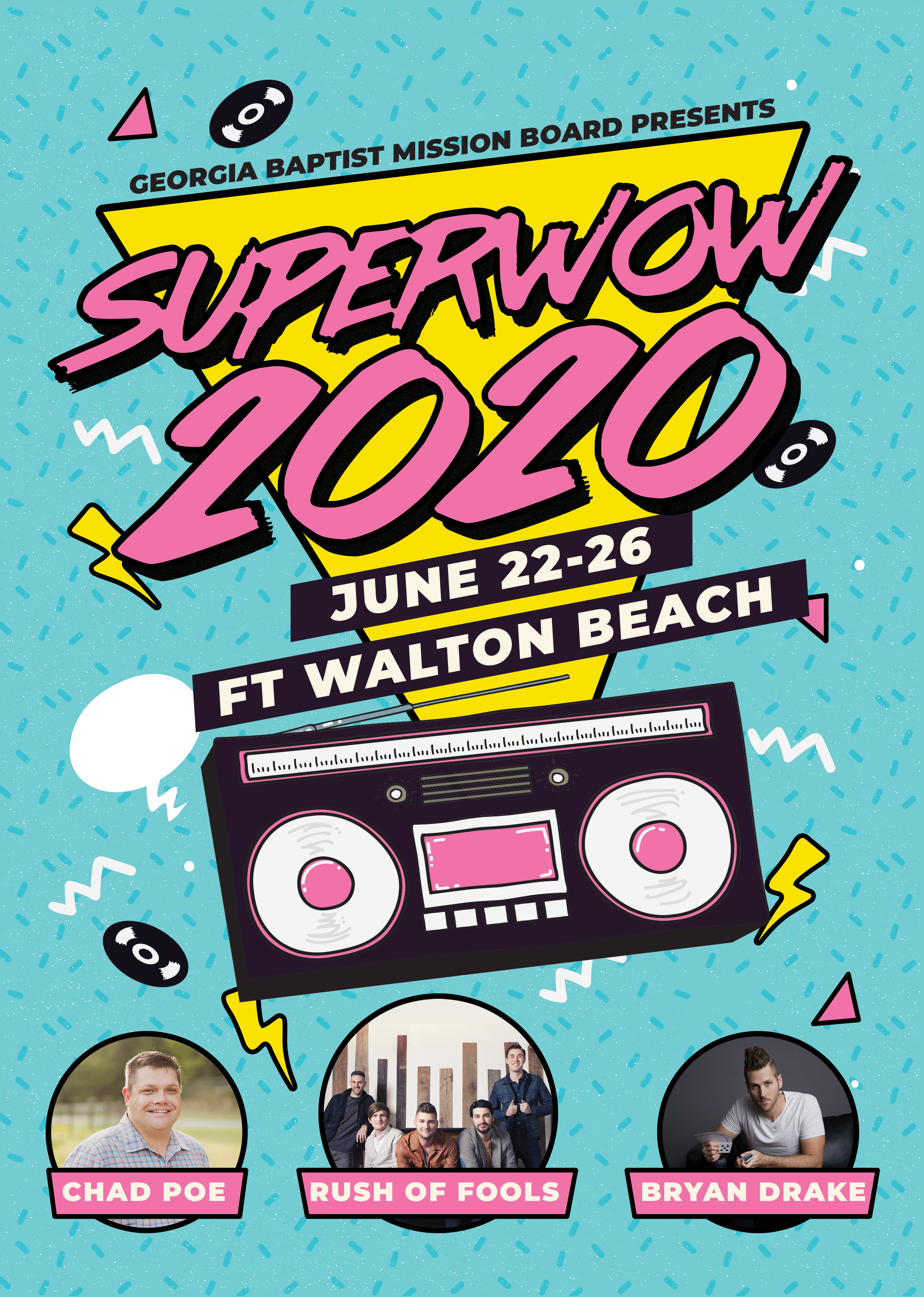 poster for fort walton superwow 2020