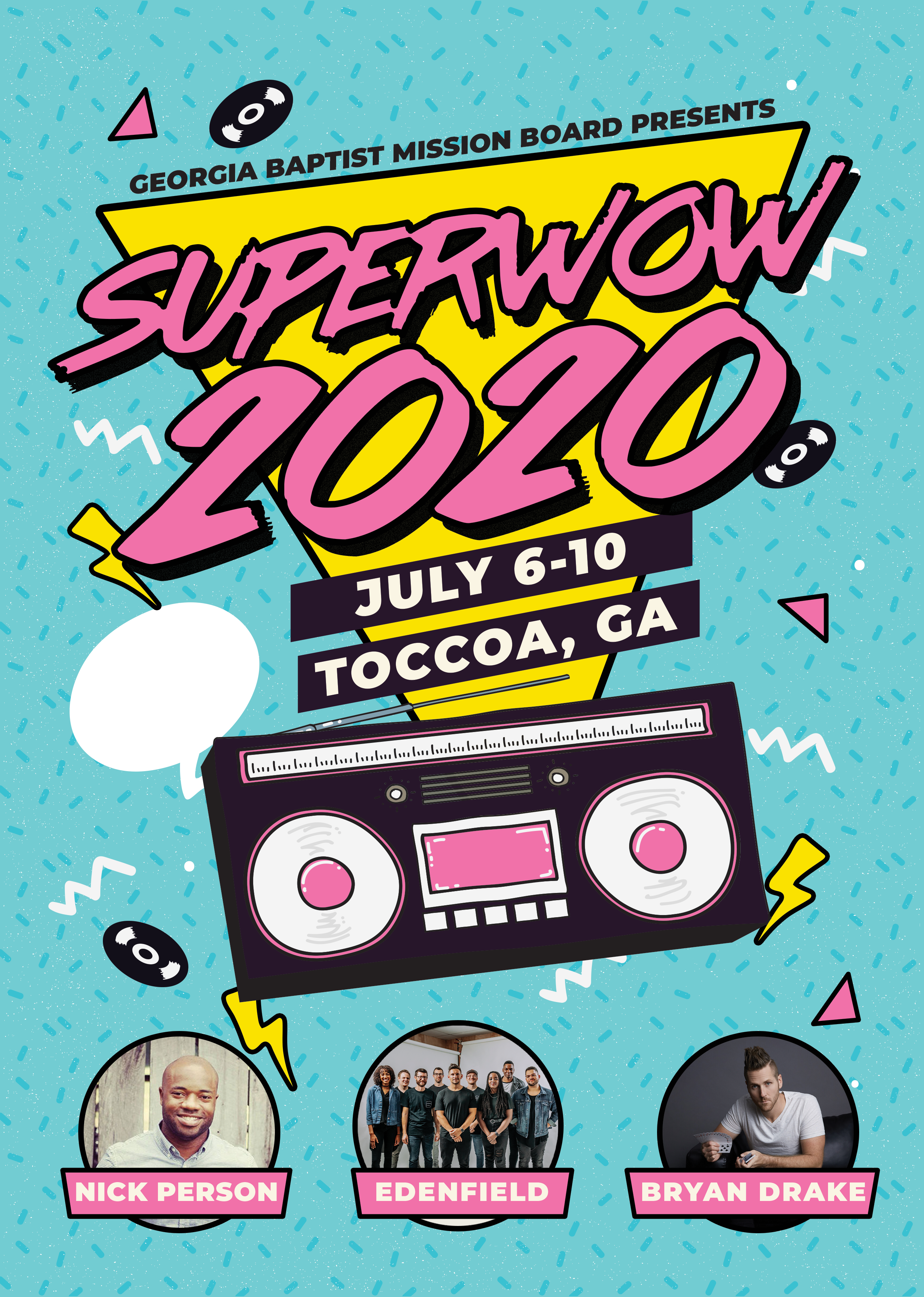 poster for toccoa july superwow 2020